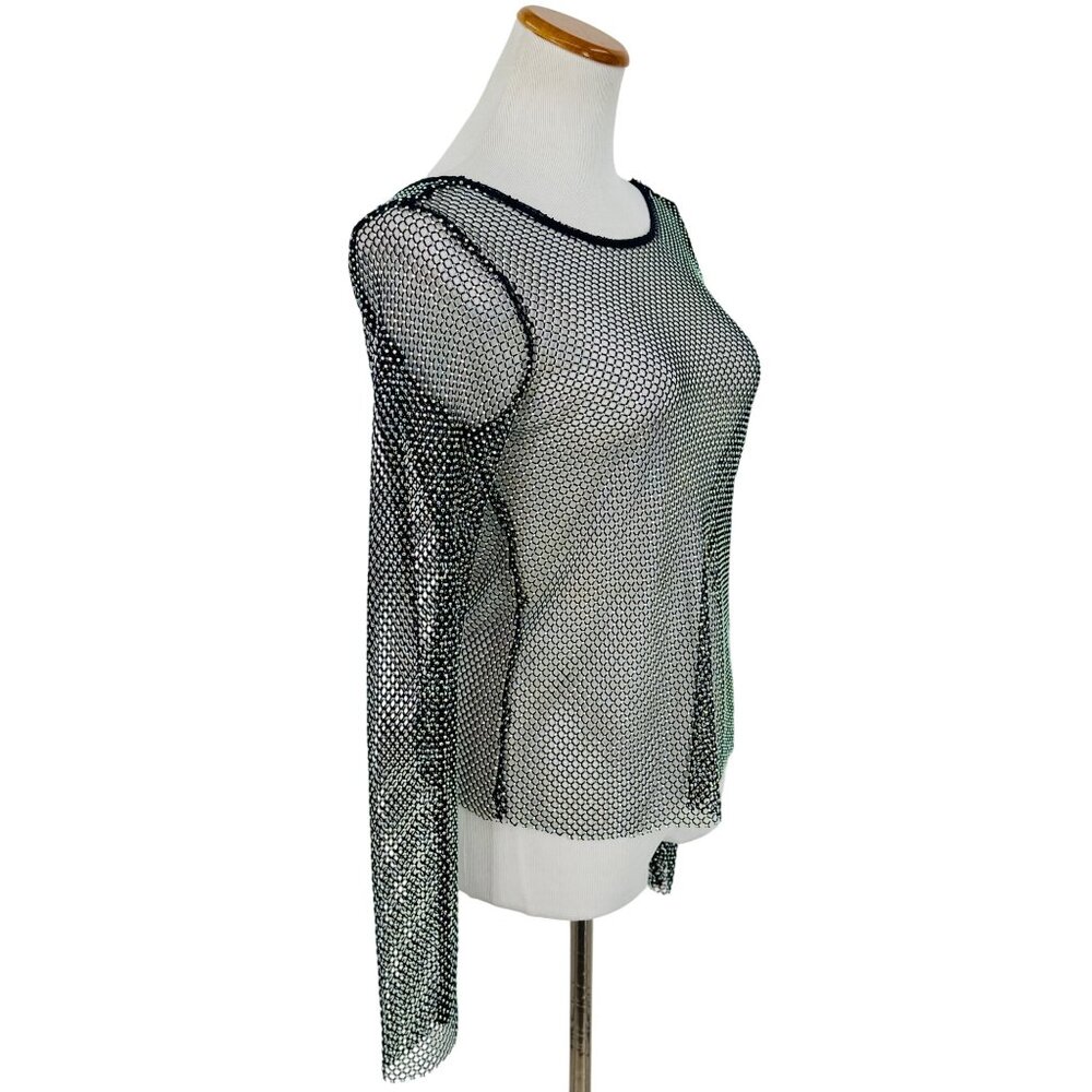 NWT Free People Rhinestone Sheer Mesh Scooped Back Top S| Sirencore Indie Sleaze - Picture 12 of 16